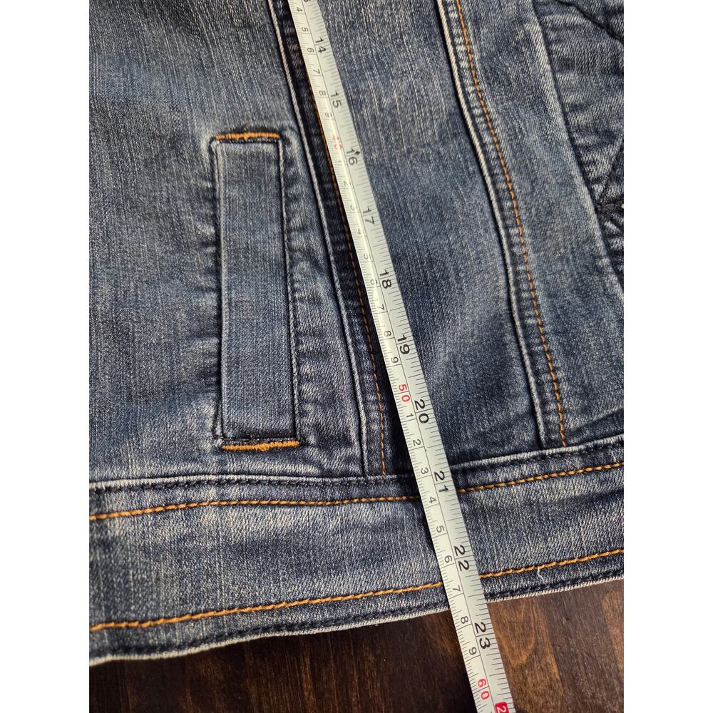 Maurices Dark Wash Jean Denim VEST Plus Size 14 Button Up Pockets Western - Picture 6 of 7